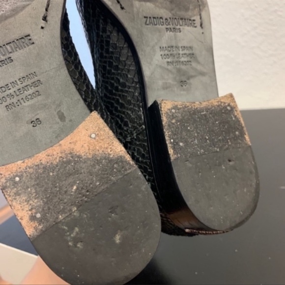 Zadig & Voltaire snake skin ankle boots size 6 - Picture 8 of 11